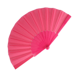 Leque de poliéster colorido com cabo de plástico personalizável cor cor-de-rosa segunda vista