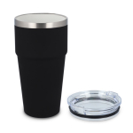 Copo térmico com interior de cerâmica e tampa transparente 500 ml cor preto segunda vista
