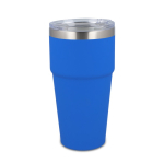 Copo térmico com interior de cerâmica e tampa transparente 500 ml cor azul