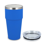 Copo térmico com interior de cerâmica e tampa transparente 500 ml cor azul segunda vista