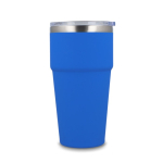 Copo térmico com interior de cerâmica e tampa transparente 500 ml cor azul terceira vista