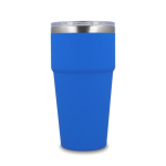 Copo térmico com interior de cerâmica e tampa transparente 500 ml cor azul quarta vista