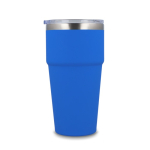 Copo térmico com interior de cerâmica e tampa transparente 500 ml cor azul quinta vista