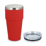 Copo térmico com interior de cerâmica e tampa transparente 500 ml cor vermelho segunda vista