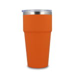 Copo térmico com interior de cerâmica e tampa transparente 500 ml cor cor-de-laranja quinta vista
