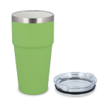 Copo térmico com interior de cerâmica e tampa transparente 500 ml cor verde-lima segunda vista