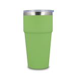 Copo térmico com interior de cerâmica e tampa transparente 500 ml cor verde-lima terceira vista