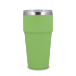Copo térmico com interior de cerâmica e tampa transparente 500 ml cor verde-lima quarta vista