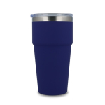 Copo térmico com interior de cerâmica e tampa transparente 500 ml cor azul-escuro quinta vista