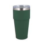 Copo térmico com interior de cerâmica e tampa transparente 500 ml cor verde oliva