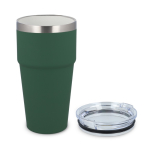 Copo térmico com interior de cerâmica e tampa transparente 500 ml cor verde oliva segunda vista