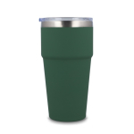Copo térmico com interior de cerâmica e tampa transparente 500 ml cor verde oliva quinta vista