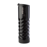 Copo térmico de aço inoxidável texturizado na parte inferior 460 ml cor preto primeira vista