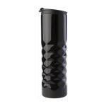 Copo térmico de aço inoxidável texturizado na parte inferior 460 ml cor preto terceira vista