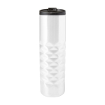 Copo térmico de aço inoxidável texturizado na parte inferior 460 ml cor branco primeira vista