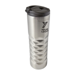 Copo térmico de aço inoxidável texturizado na parte inferior 460 ml cor prateado terceira vista