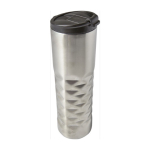 Copo térmico de aço inoxidável texturizado na parte inferior 460 ml cor prateado quinta vista