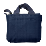 Saco de compras de tecido Oxford com estojo a condizer para o dobrar cor azul primeira vista