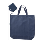 Saco de compras de tecido Oxford com estojo a condizer para o dobrar cor azul segunda vista
