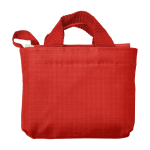 Saco de compras de tecido Oxford com estojo a condizer para o dobrar cor vermelho primeira vista