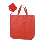 Saco de compras de tecido Oxford com estojo a condizer para o dobrar cor vermelho segunda vista