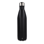 Garrafa de aço inoxidável reciclado com tampa prateada 750 ml cor preto