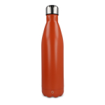 Garrafa de aço inoxidável reciclado com tampa prateada 750 ml cor marrom alaranjado