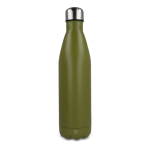 Garrafa de aço inoxidável reciclado com tampa prateada 750 ml cor verde oliva