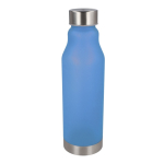 Garrafa reutilizável em RPET anti-fugas com acabamento frosted 600 ml cor azul terceira vista