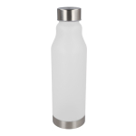 Garrafa reutilizável em RPET anti-fugas com acabamento frosted 600 ml cor branco