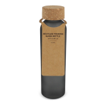 Garrafa de vidro reciclado esmerilado com tampa de cortiça 500 ml cor preto