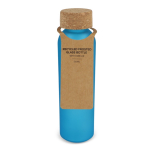 Garrafa de vidro reciclado esmerilado com tampa de cortiça 500 ml cor azul