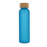 Garrafa de vidro reciclado esmerilado com tampa de cortiça 500 ml cor azul segunda vista