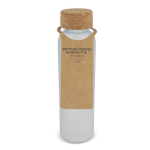 Garrafa de vidro reciclado esmerilado com tampa de cortiça 500 ml cor branco