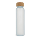 Garrafa de vidro reciclado esmerilado com tampa de cortiça 500 ml cor branco segunda vista
