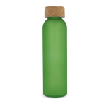 Garrafa de vidro reciclado esmerilado com tampa de cortiça 500 ml cor verde segunda vista