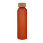 Garrafa de vidro reciclado esmerilado com tampa de cortiça 500 ml cor cor-de-laranja segunda vista