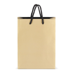 Saco-oferta de papel com asas e interior de cor preta 18 x 8 x 24 cm cor dourado segunda vista