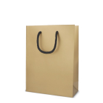 Saco-oferta de papel com asas e interior de cor preta 18 x 8 x 24 cm cor dourado terceira vista