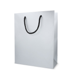Saco-oferta de papel com asas e interior de cor preta 24 x 10 x 30 cm cor prateado terceira vista