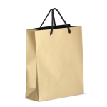 Saco-oferta de papel com asas e interior de cor preta 24 x 10 x 30 cm cor dourado