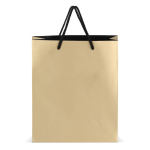 Saco-oferta de papel com asas e interior de cor preta 24 x 10 x 30 cm cor dourado segunda vista