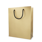 Saco-oferta de papel com asas e interior de cor preta 24 x 10 x 30 cm cor dourado terceira vista
