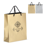 Saco-oferta de papel com asas e interior de cor preta 24 x 10 x 30 cm