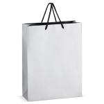 Saco-oferta de papel com asas e interior de cor preta 30 x 12 x 40 cm cor prateado