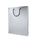 Saco-oferta de papel com asas e interior de cor preta 30 x 12 x 40 cm cor prateado terceira vista