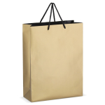 Saco-oferta de papel com asas e interior de cor preta 30 x 12 x 40 cm cor dourado