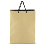 Saco-oferta de papel com asas e interior de cor preta 30 x 12 x 40 cm cor dourado segunda vista