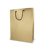 Saco-oferta de papel com asas e interior de cor preta 30 x 12 x 40 cm cor dourado terceira vista