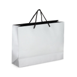 Saco-oferta de papel com asas e interior de cor preta 40 x 12 x 30 cm cor prateado segunda vista